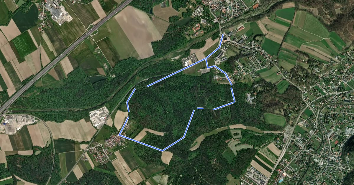 Маршрут Runnersfun Runde на спутниковом снимке