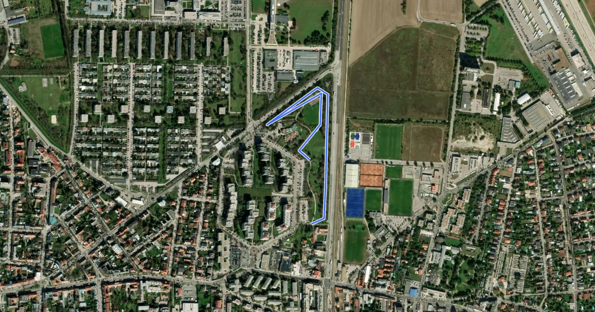 Маршрут Runnersfun Runde на спутниковом снимке