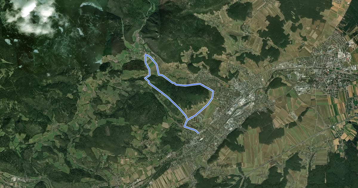 Маршрут Runnersfun Runde "Gfieder Runde" (bei Ternitz) на спутниковом снимке