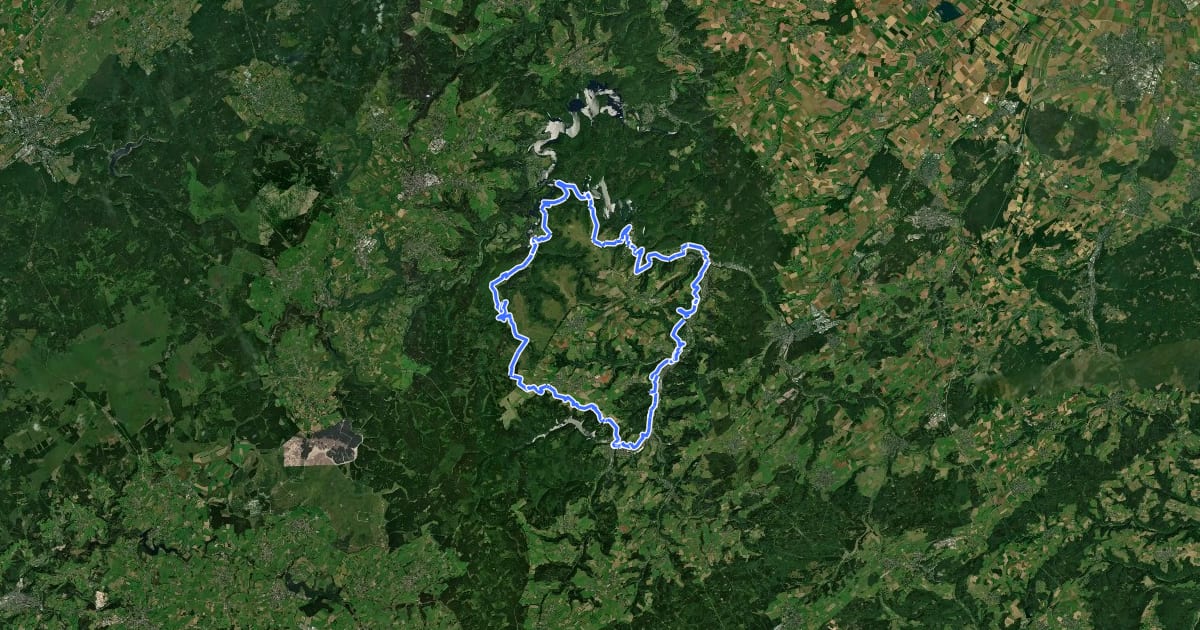 Маршрут Rur-Olef-Route на спутниковом снимке
