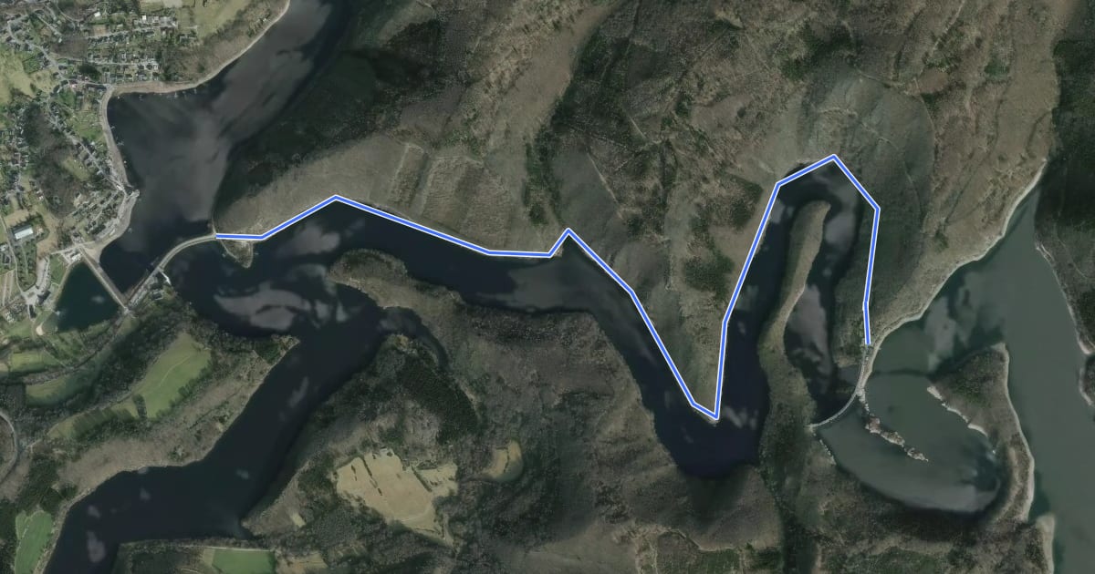 Маршрут Rurberg (03) - Urfttalsperre (65) на спутниковом снимке