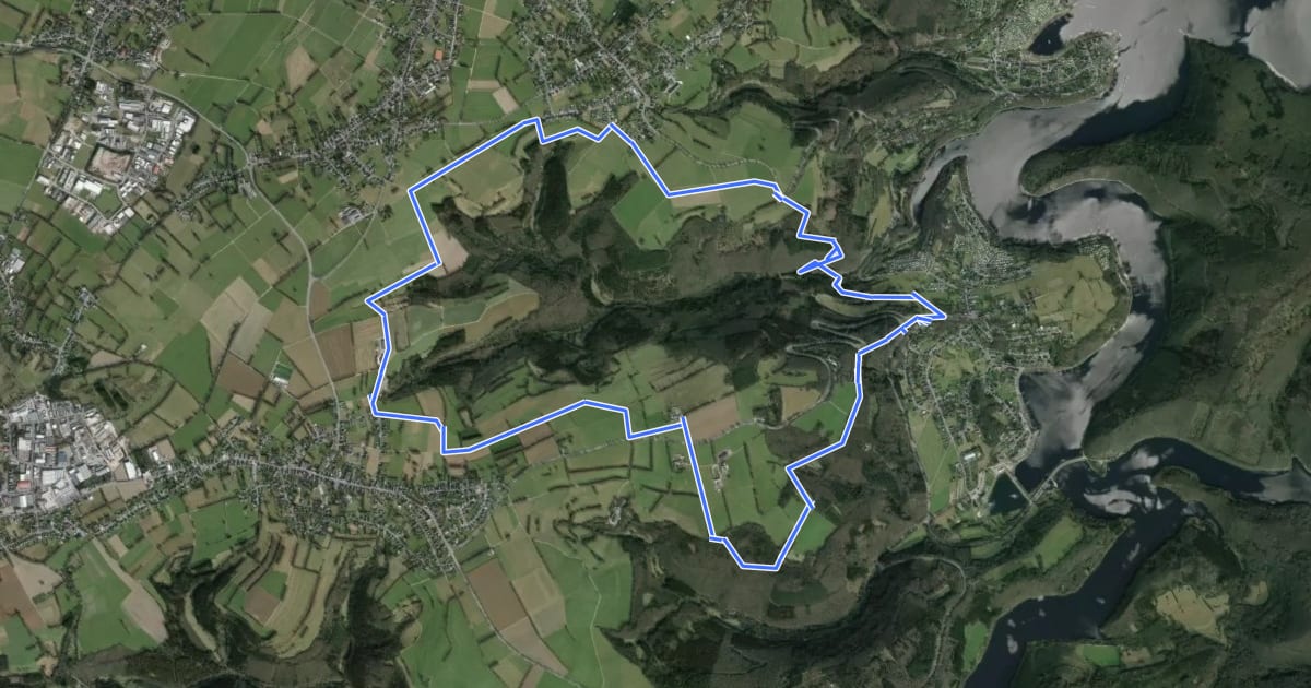 Маршрут Rursee-Höhenweg на спутниковом снимке