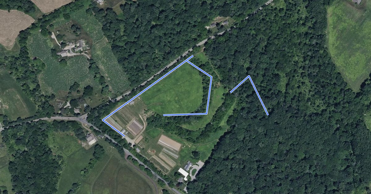 Маршрут Rushton Woods Trails на спутниковом снимке