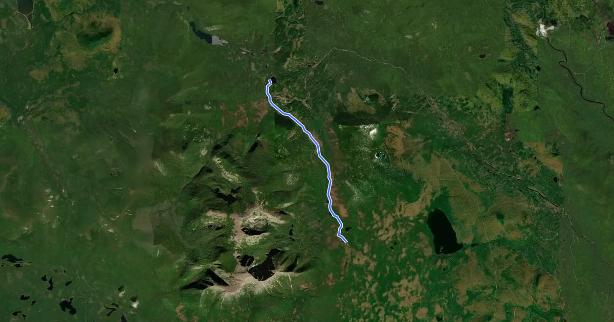 Маршрут Russell Pond Trail на спутниковом снимке