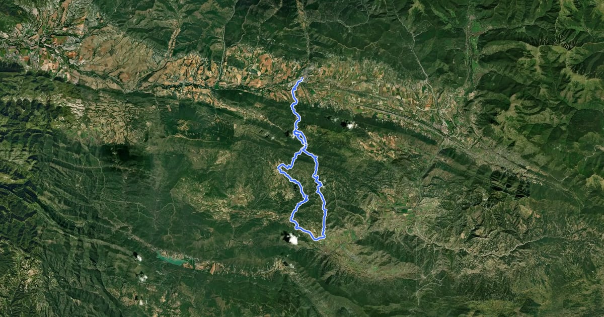 Маршрут Ruta 1 - Jaca – Bernués por Calzada Romana – Javierrelatre – Susín – Artaso – Jaca на спутниковом снимке