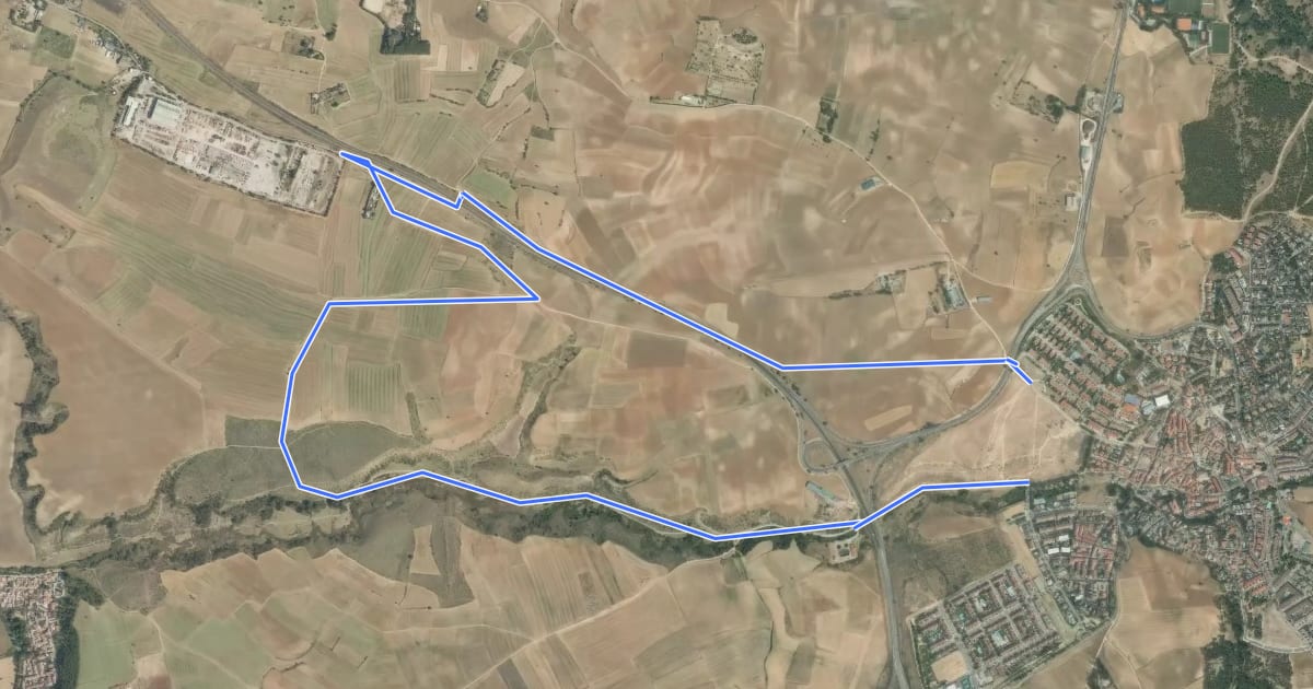 Маршрут Ruta 1: Valle de Abajo y de los medios cerealistas на спутниковом снимке