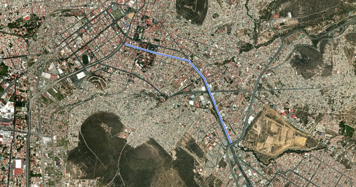 Маршрут Ruta 2 11 de julio-Río de las Avenidas на спутниковом снимке