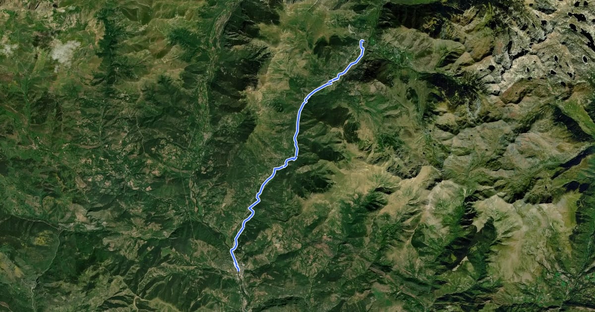 Маршрут Ruta 3 Valls. Etapa 1: El Pont de Suert => Erill la Vall на спутниковом снимке