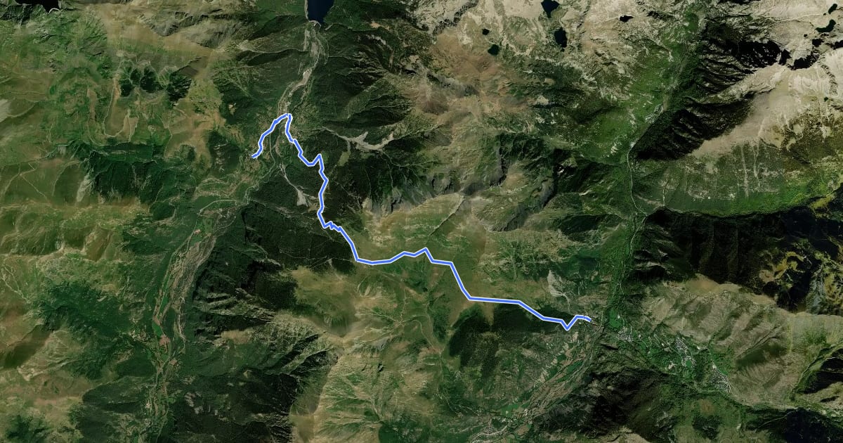 Маршрут Ruta 3 Valls. Etapa 2: Erill la Vall => Aneto на спутниковом снимке