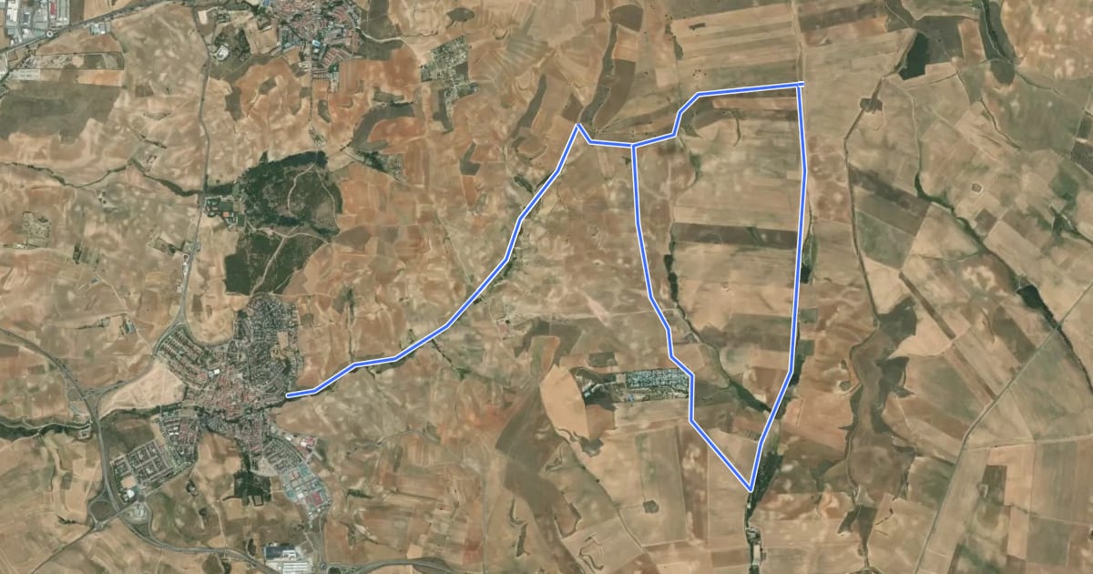 Маршрут Ruta 5: Valle de Arriba y la ZEPA "Estepas cerealistas de los rios Jarama y Henares" на спутниковом снимке