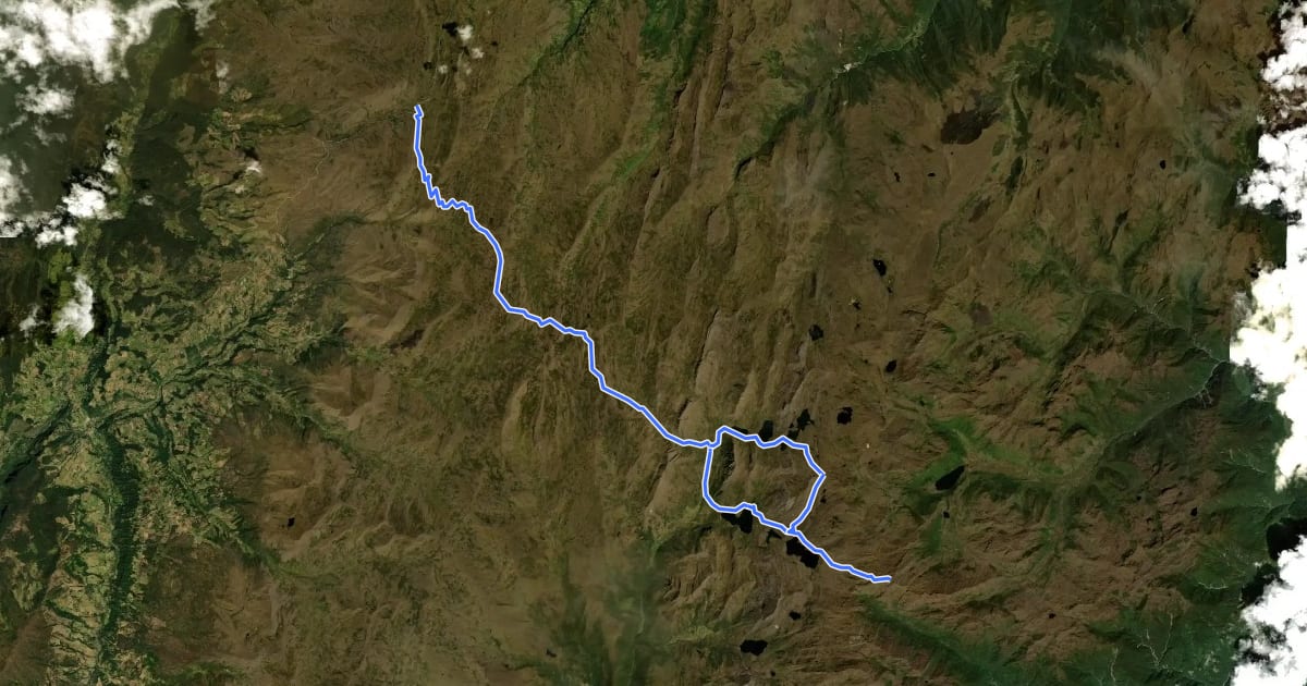 Маршрут Ruta al Nevado del Sumapaz на спутниковом снимке