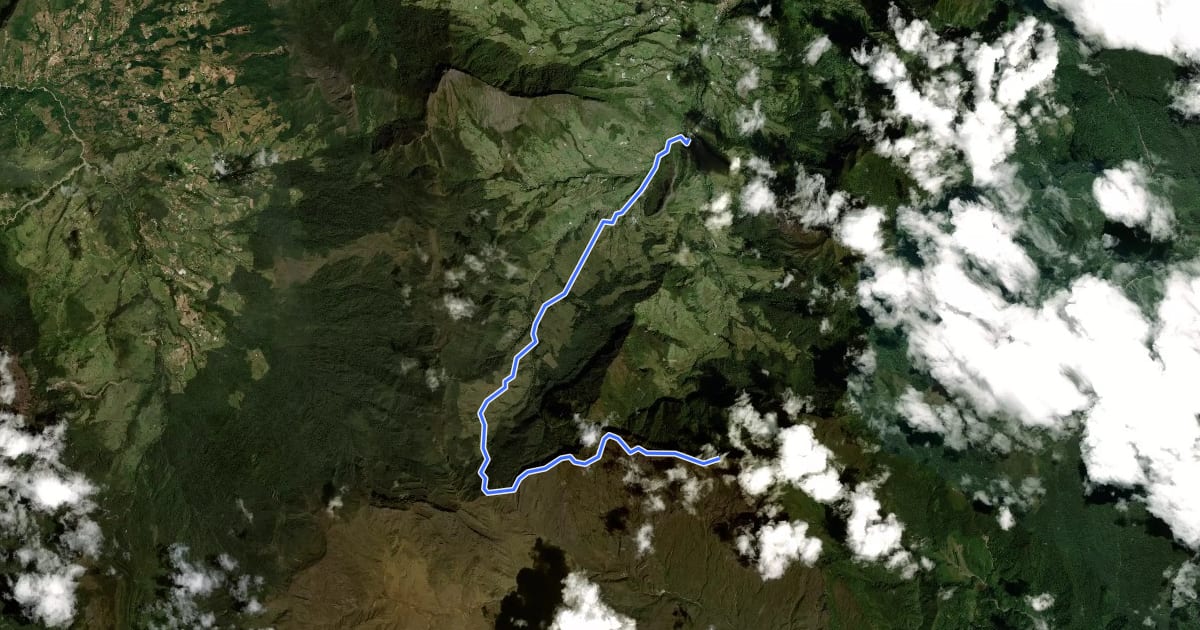 Маршрут Ruta al Páramo de Tamá на спутниковом снимке