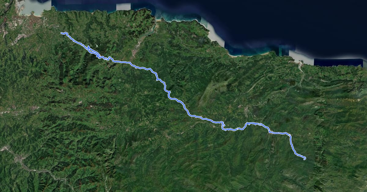 Маршрут Ruta Andariega (Gijón / Xixón - Covadonga/Cuadonga) на спутниковом снимке