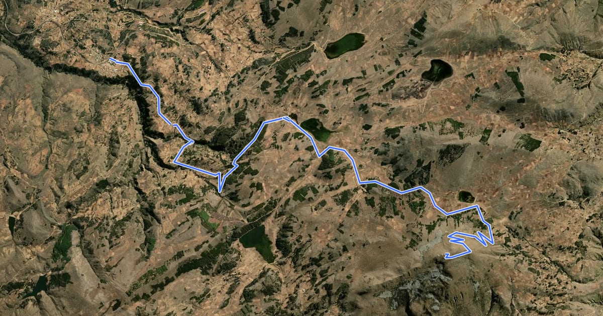 Маршрут Ruta BiciMontaña Melga → Cerro Tuti на спутниковом снимке