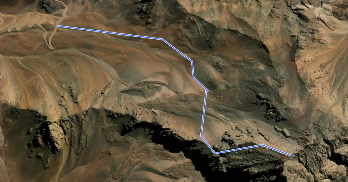 Маршрут Ruta Cerro Santa Elena на спутниковом снимке