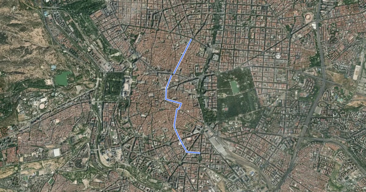 Маршрут Ruta ciclista 04. Puerta del Sol на спутниковом снимке