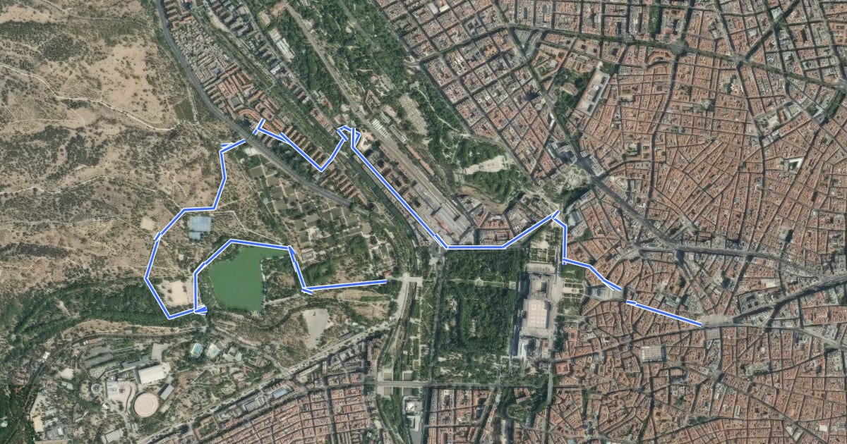 Маршрут Ruta ciclista 06. Casa de Campo на спутниковом снимке