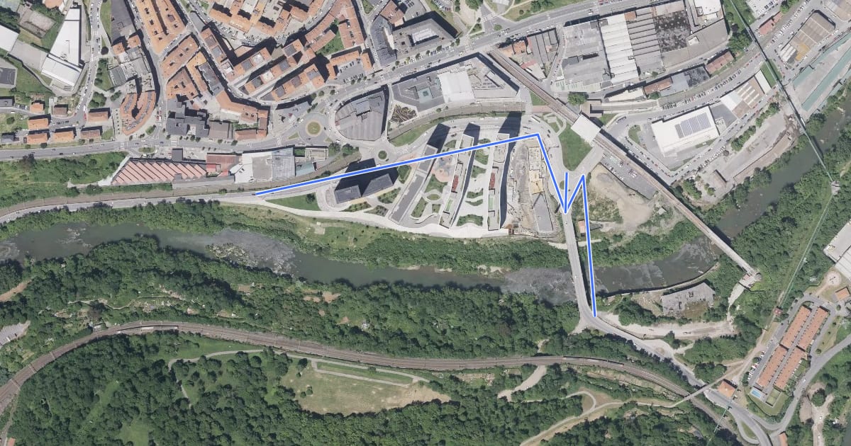 Маршрут Ruta ciclista Bilbao-Basauri на спутниковом снимке