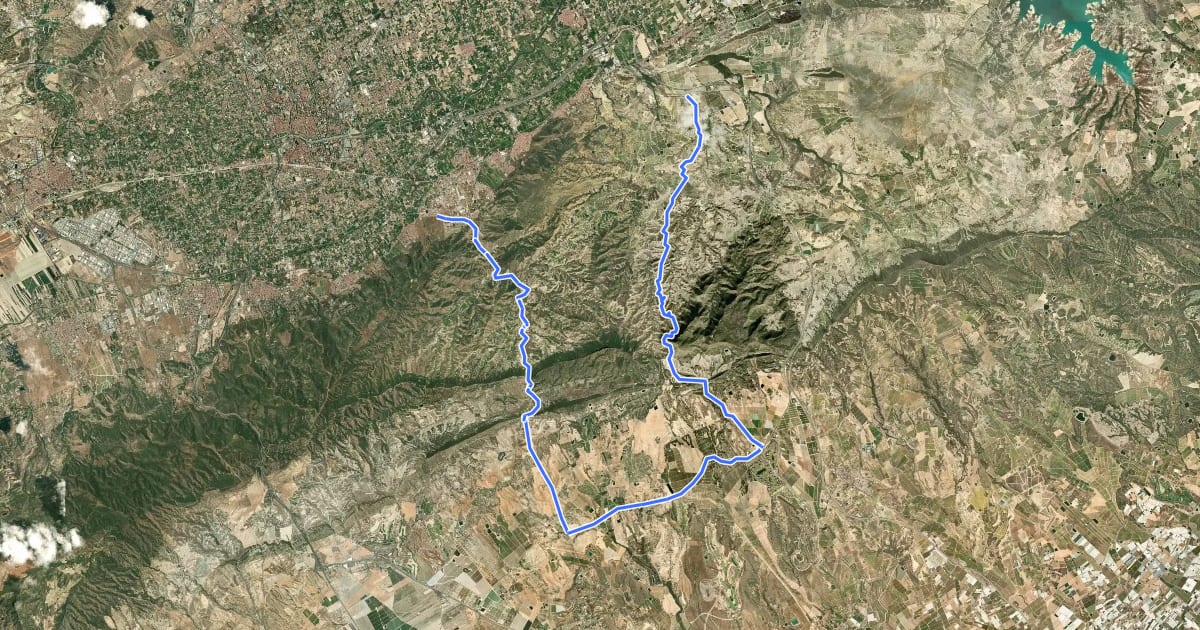 Маршрут Ruta Ciclosegura - Itinerario 2 на спутниковом снимке