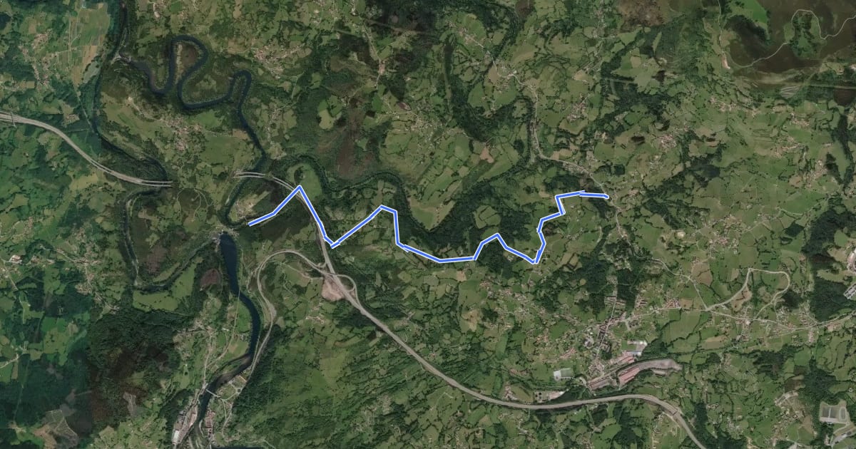 Маршрут Ruta cicloturista Entorno del río Nora на спутниковом снимке