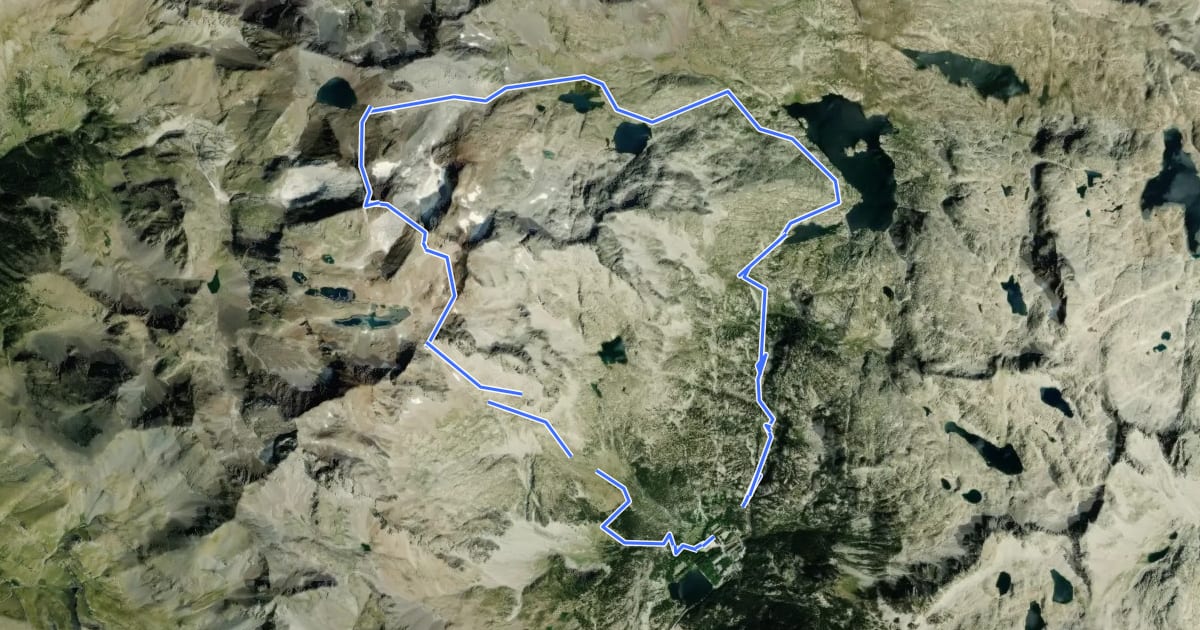 Маршрут Ruta circular de los Infiernos-Ibones Azules-Bachimañaa на спутниковом снимке
