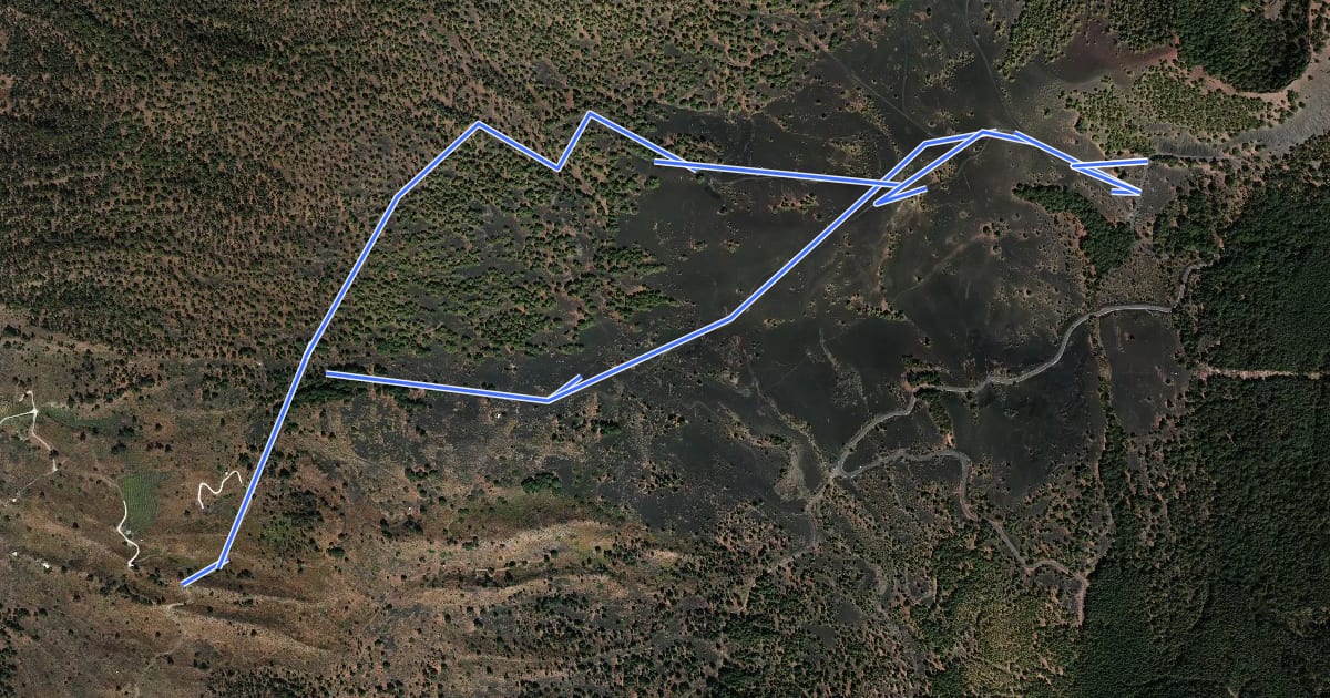 Маршрут Ruta circular Volcán de Tajogaite на спутниковом снимке