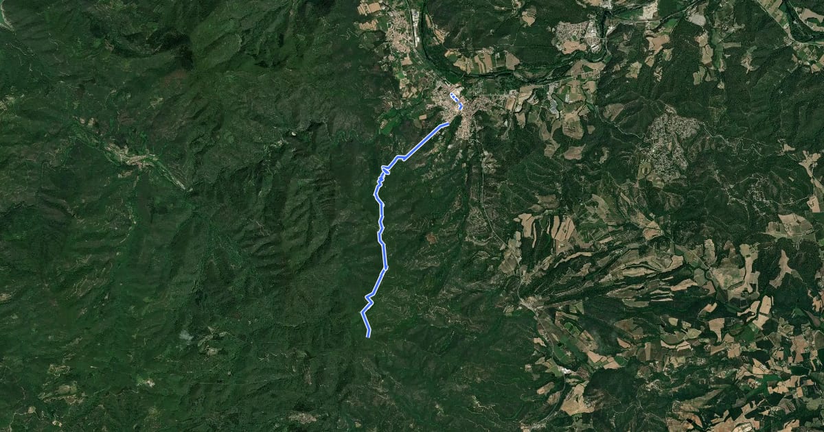 Маршрут Ruta d'en Serrallonga. Variant Coll de Roscall - Anglès на спутниковом снимке