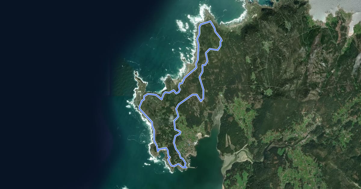 Маршрут Ruta da Costa da Morte на спутниковом снимке