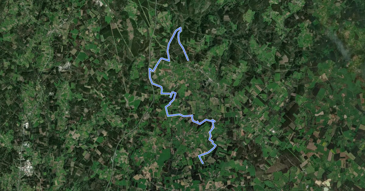 Маршрут Ruta da Fraga aos Muíños на спутниковом снимке
