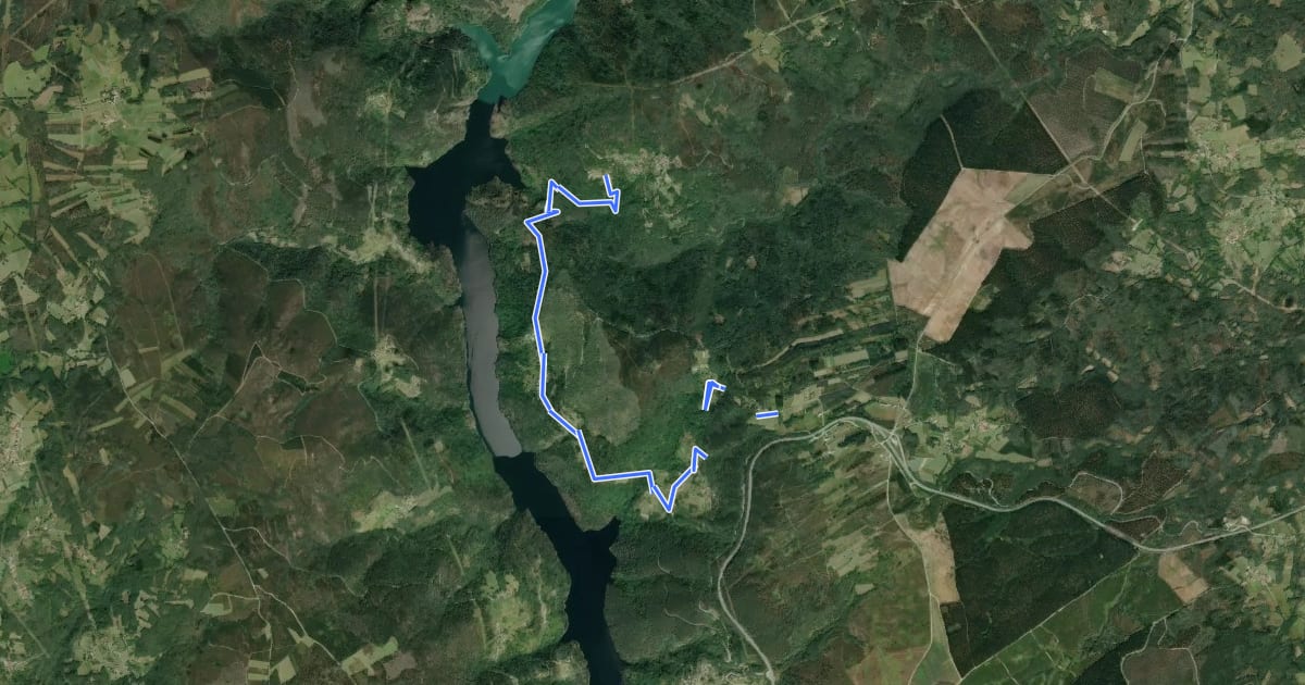 Маршрут Ruta da Ribeira Sacra do Río Miño на спутниковом снимке