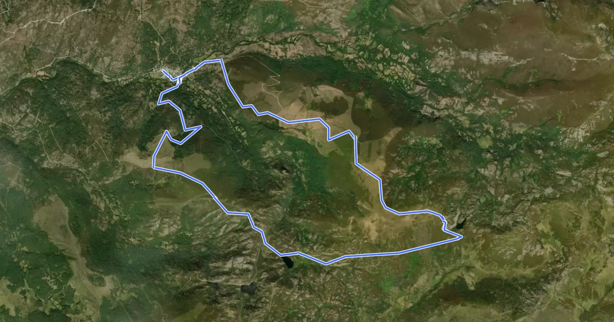 Маршрут Ruta das Lagoas Glaciares da Serpe e de Ocelo на спутниковом снимке