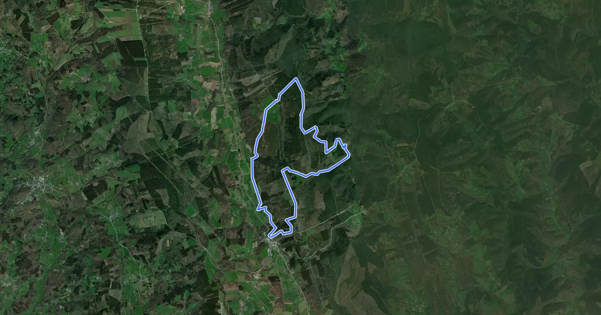 Маршрут Ruta das Loras на спутниковом снимке