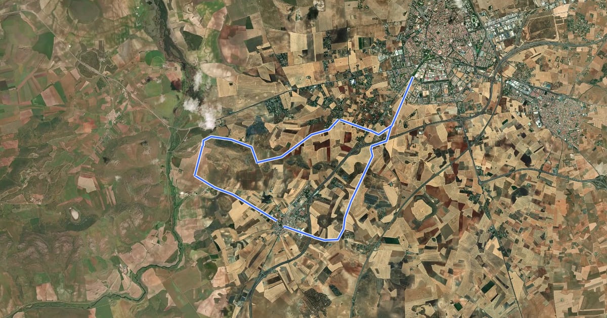 Маршрут Ruta de Alarcos на спутниковом снимке