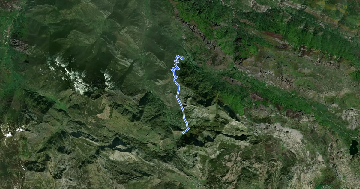 Маршрут Ruta de Braña Mumian на спутниковом снимке