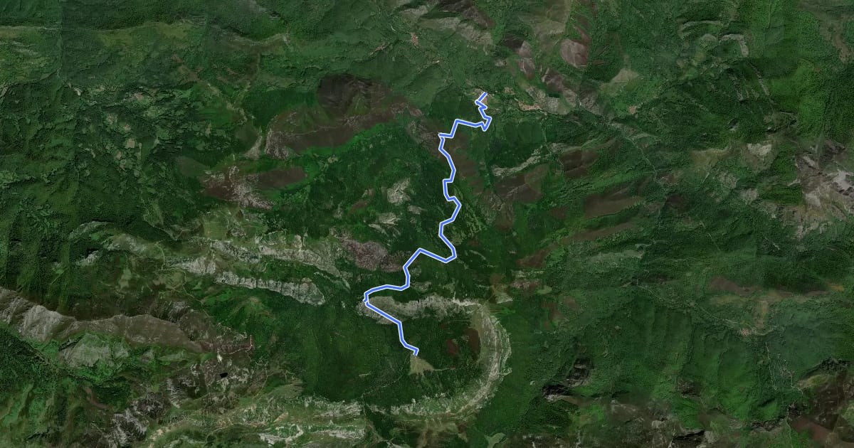 Маршрут Ruta de Brañagallones на спутниковом снимке