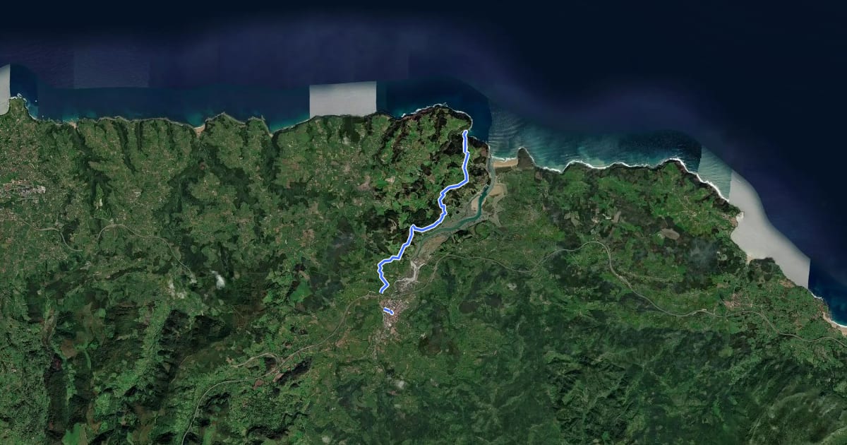 Маршрут Ruta de Carlos V - Camín Real на спутниковом снимке