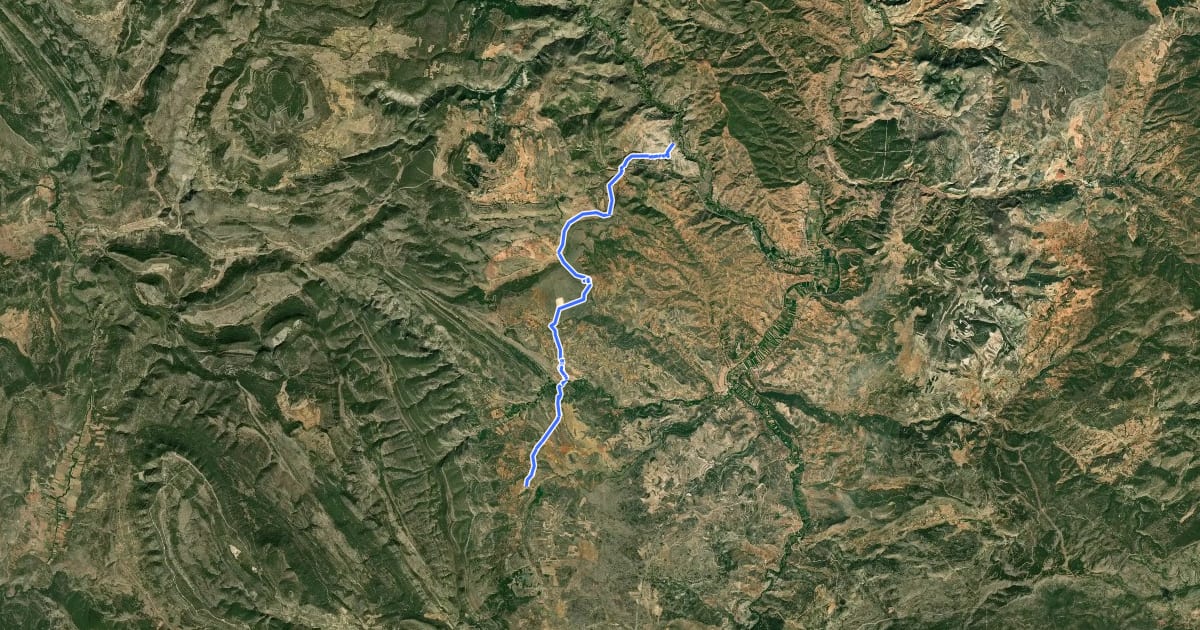 Маршрут Ruta de Cavanilles на спутниковом снимке
