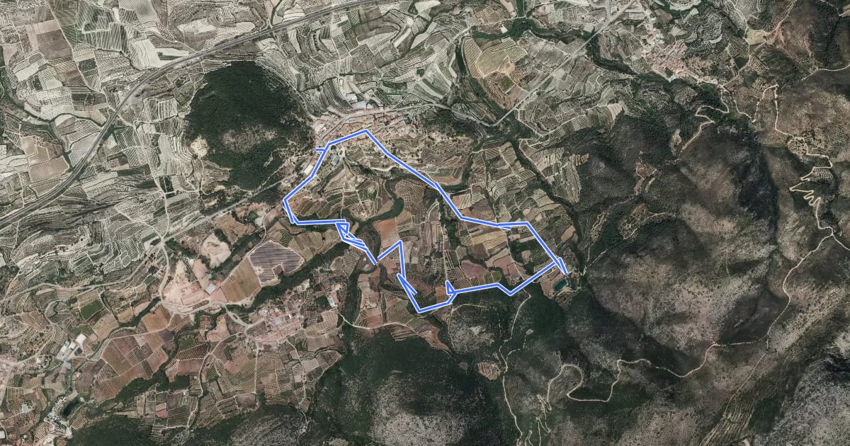 Маршрут Ruta de l'aigua на спутниковом снимке