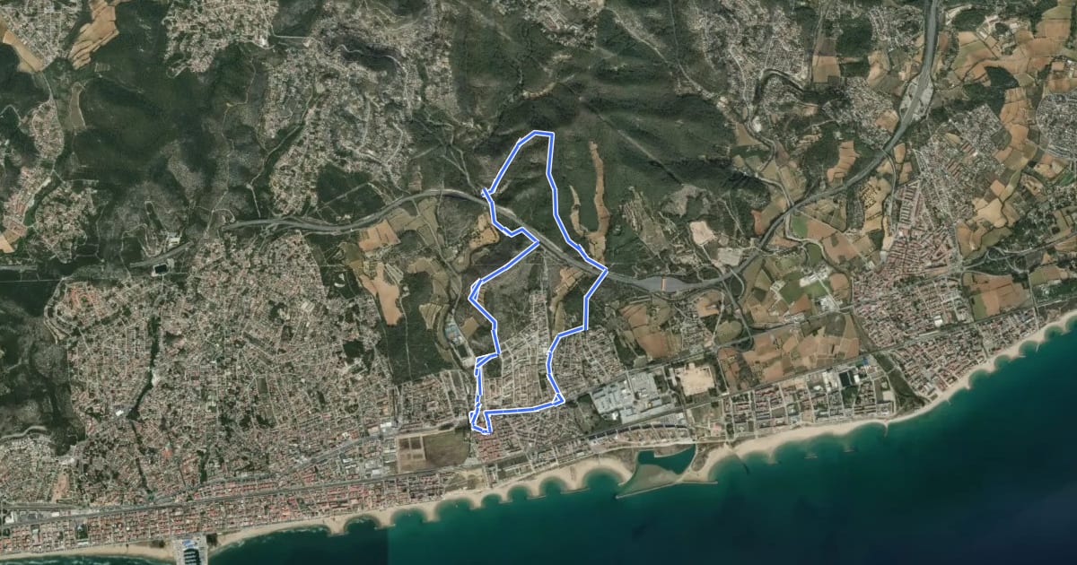 Маршрут Ruta de l’Avenc на спутниковом снимке