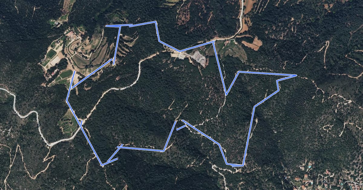 Маршрут Ruta de l'Esquirol на спутниковом снимке