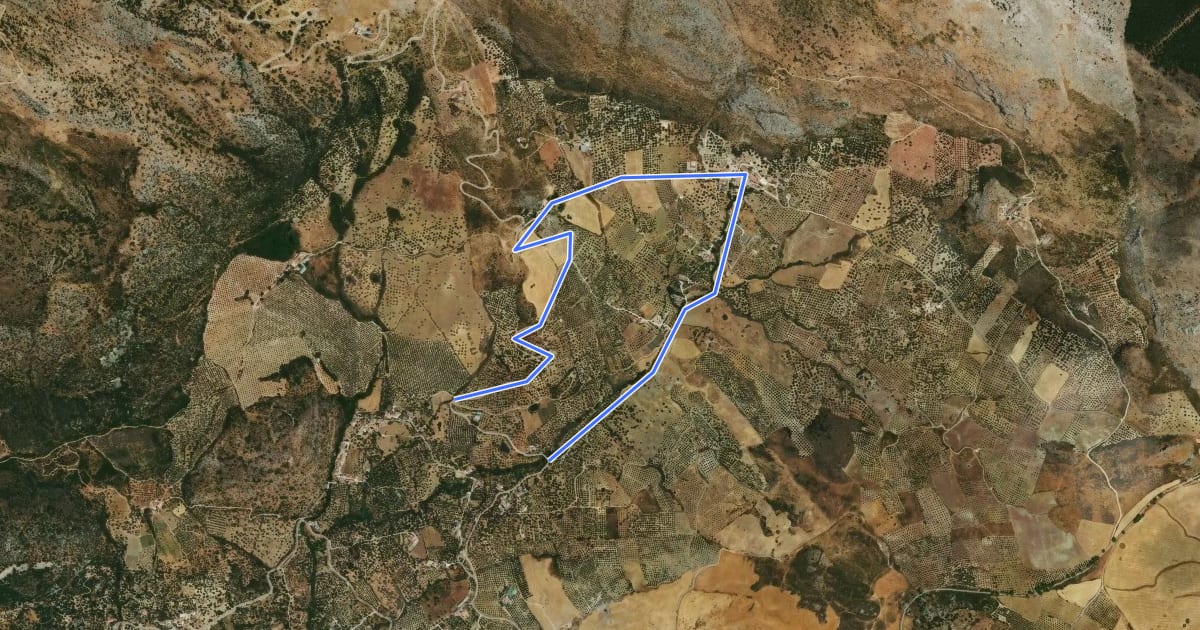 Маршрут Ruta de la Aqua на спутниковом снимке