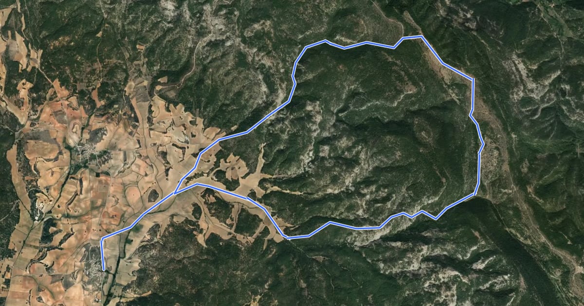 Маршрут Ruta de la Fuente de la Herrería. Castillejo-Sierra на спутниковом снимке