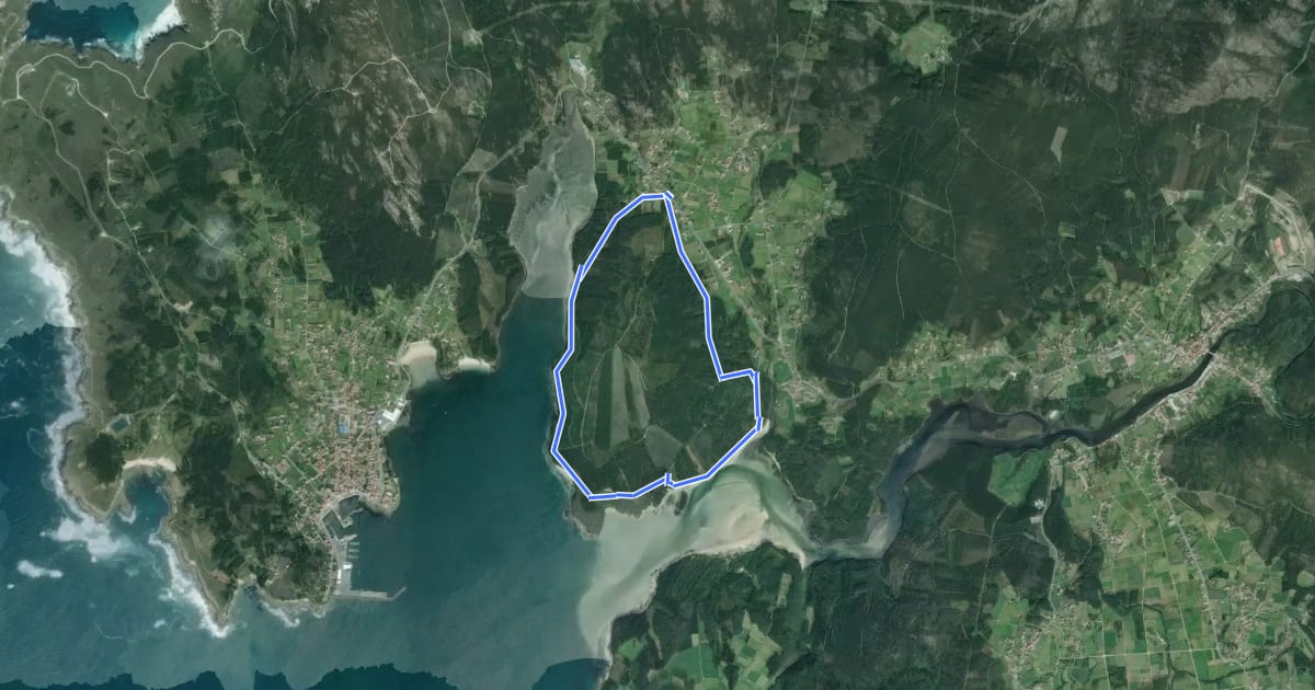 Маршрут Ruta de la Insua на спутниковом снимке