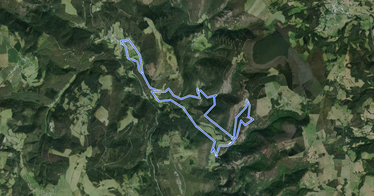 Маршрут Ruta de la Mina de As Talladas на спутниковом снимке