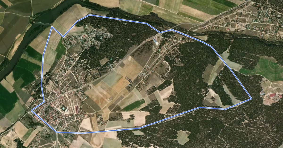 Маршрут Ruta de la Pesquera al Adaja на спутниковом снимке