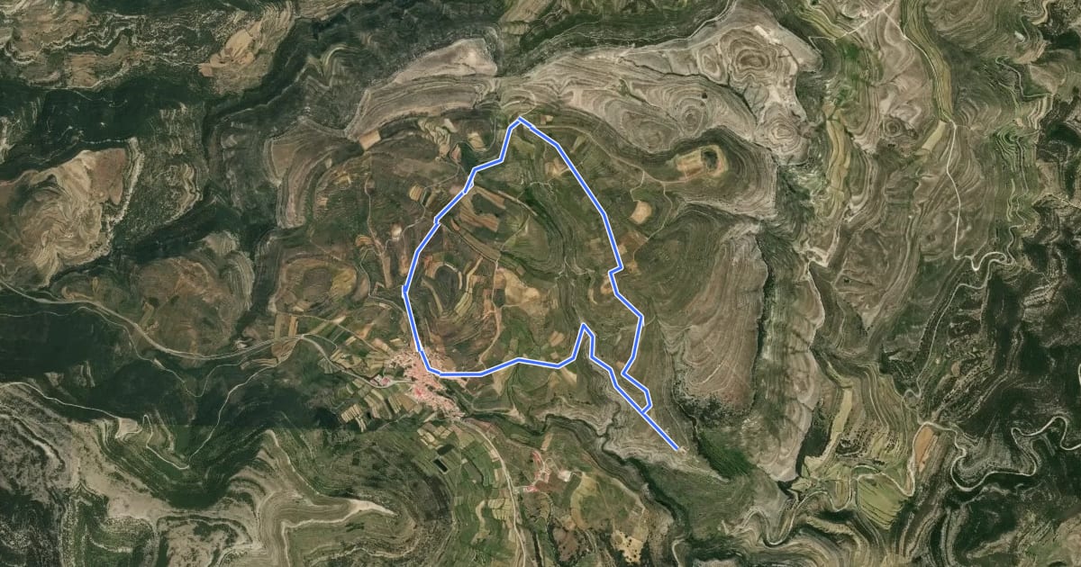 Маршрут Ruta de la Piedra Seca на спутниковом снимке