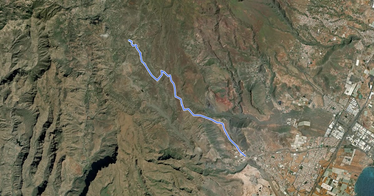 Маршрут Ruta de la Sal на спутниковом снимке