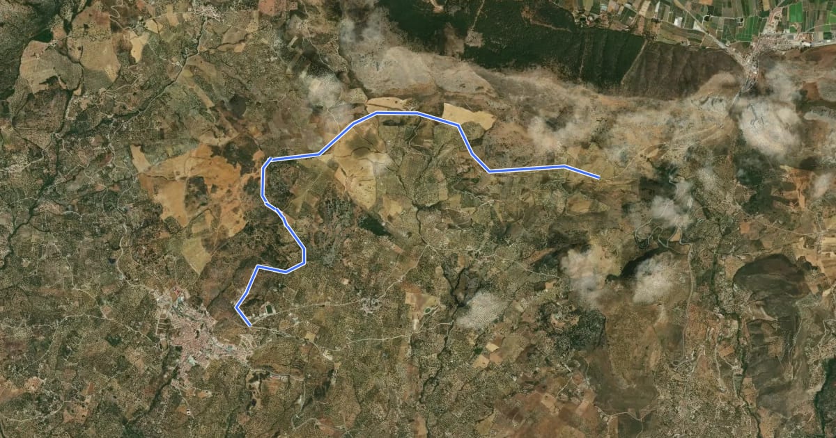 Маршрут Ruta de la Sierra на спутниковом снимке