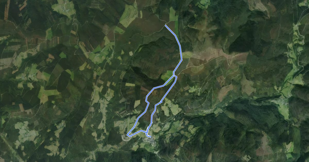 Маршрут Ruta de la Sierra d'Eiroa на спутниковом снимке