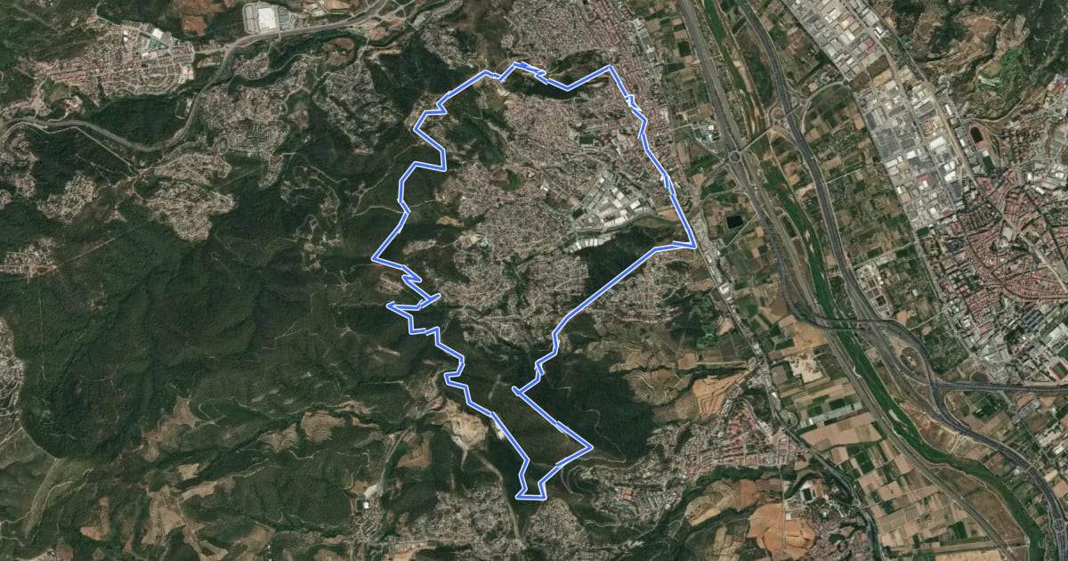 Маршрут Ruta de la Torrassa на спутниковом снимке
